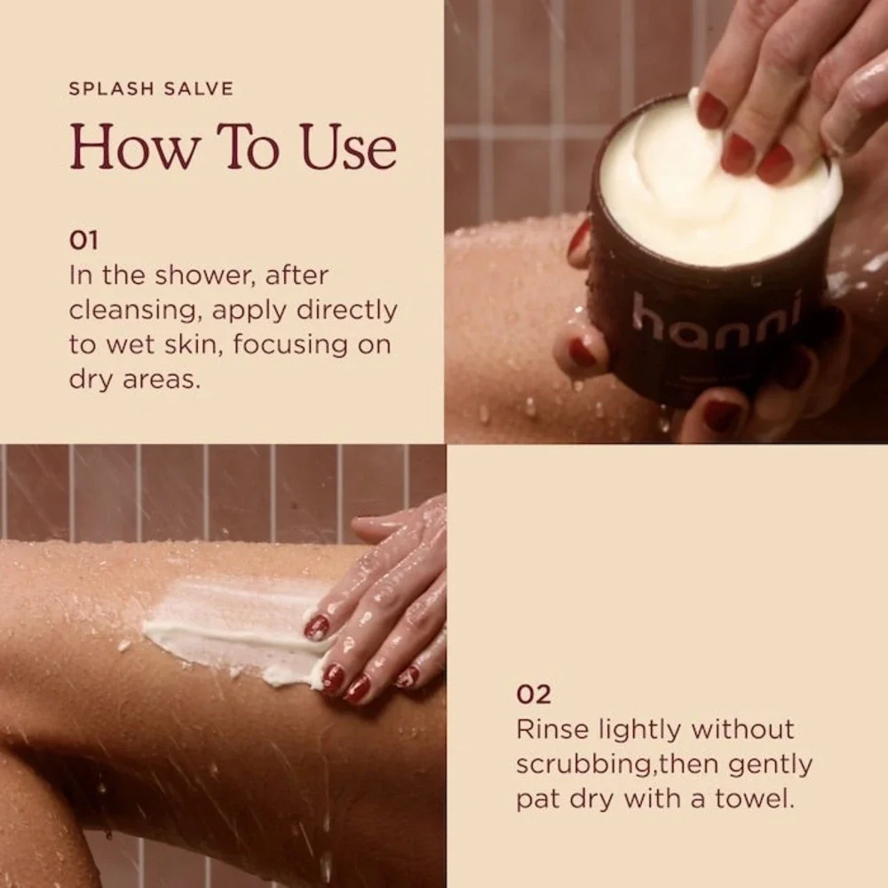 NEW Hanni Splash Salve In-Shower Deep Conditioning Body Balm 1.41oz 40g
